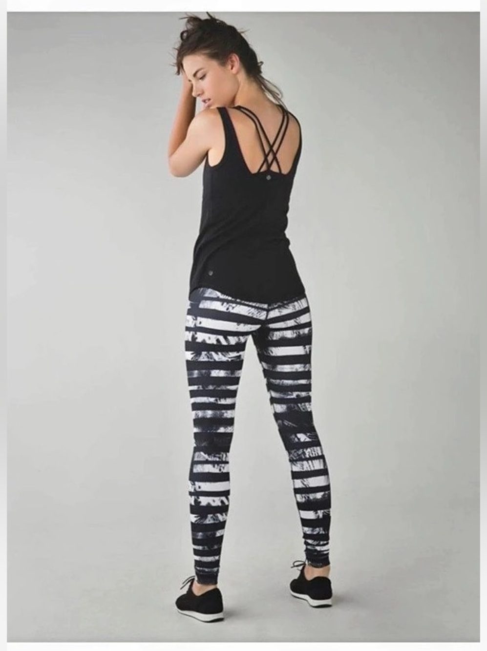 Lululemon Athletica Wunder Under Leggings - Shady Palms Black White